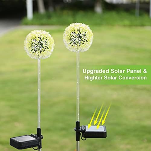 BUCASA Solar Lights Outdoor Garden, 4 Pack Dandelion Solar Garden Lights with 16 Colourful LEDs, Waterproof Solar Flower Lights for Lawn Yard Garden Ornaments Outdoor Christmas Decorations
