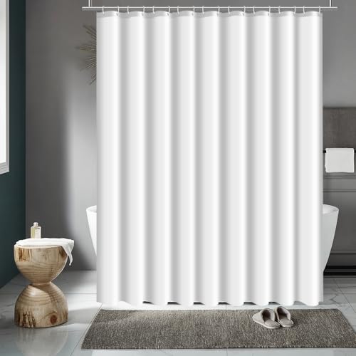 Rideau de douche 80x200cm blanc en polyester imperméable pour baignoire chic - 4