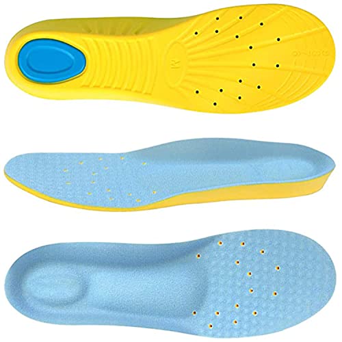 KASTWAVE Memory Foam Insoles PU Sport Insoles Comfortable Breathable Shock Absorption Arch Support Insoles (Men 41-46/ Women 42-47)