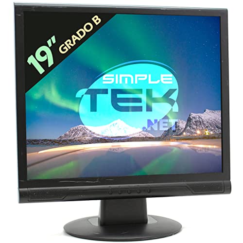 SIMPLETEK - Monitor LCD 19' HD, 1280x1024 px, con Altavoces incorporados, 4:3 | Negro...
