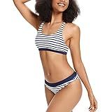 DURINM Damen Zweiteiliger Bikini Damen Bademode Push Up Bikini Set Zweiteilige Badeanzug Strandkleidung Crossover Neckholder Triangel Oberteil Bikinihose