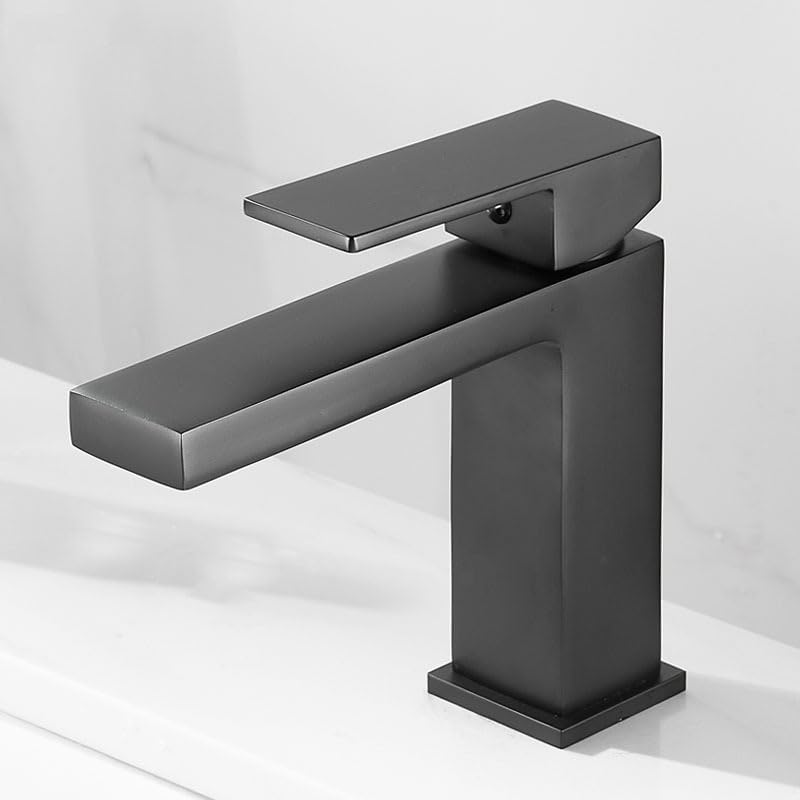 Grifo para lavabo, Grifo de lavabo de baño de cobre | Lavabo de baño multicolor: grifo bajo encimera elevado(Black)
