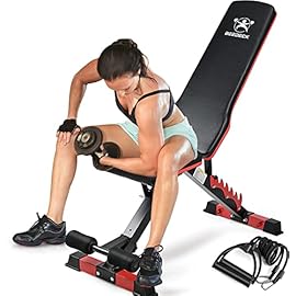 Miscoos Weight Bench, Adjustable Strength Training Bench for Multi-purpose Full Body Exercise,Foldable Workout Bench Incline Decline Home Gym Bench 803lbs Weight Capacity