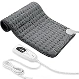 Heizkissen 30 x 60cm, Wärmekissen für trockene und feuchte,Elektrisches Heizkissen mit Abschaltung und 6 stufige Temperaturstufen,Wärmekissen für Nacken Schulter Heiztechnik (Dunkelgrau)