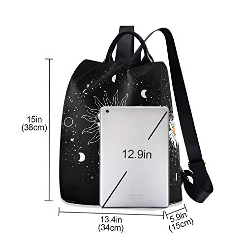 Image of ALAZA Daisy Flower Sun Moon Backpack Purse for Women Anti Theft Fashion Back Pack Shoulder Bag Multicoloured One Size