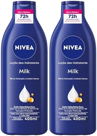 NIVEA Kit com 2 Loções Hidratantes Milk Pele Seca a Extrasseca 400Ml Cada, Nivea