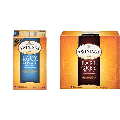 Twinings Of London Lady Grey Black Tea Bags, 20 Count (Pack Of 6) With Twinings Of London Earl Grey Black Tea Bags, 100 Count (Pack Of 1) #TOP1