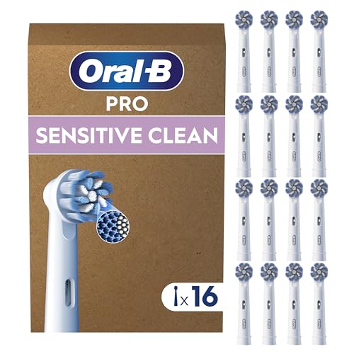 Oral-B Testina Di Ricambio PRO Sensitive Clean Bianca, Confezione Adatta Alla Buca Delle Lettere Da 16 Testine