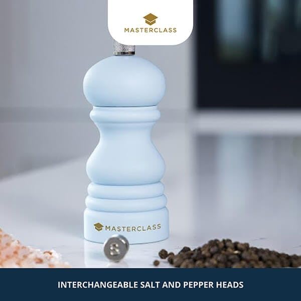 MasterClass Blue Salt/Pepper Mill, Interchangeable Cap, 12cm Ceramic