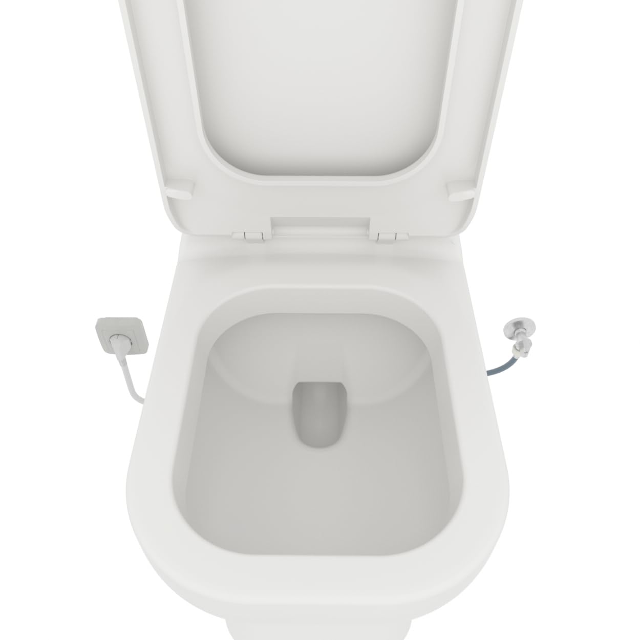 Design - WC Broyeur rectangle Double Chasse Éco, Cuvette Anticalcaire, Abattant Antibactérien, Puissant, Relevage 3m Vertical, 30m Horizontal, 500W, Fabrication Française, Garantie 2 Ans