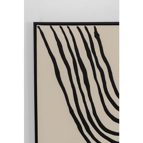 Kare Design Leinwandbild Artistic Bow, Schwarz/Weiß, Wandbild, Bild mit Rahmen, mit Ölfarbe handgemalt, Abstrakt, Modern, Wohnzimmer, Schlafzimmer, Flur, 113x73 cm (L/B)