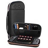 FISHSORA 【全面保護·大容量】Switch 2 ケース Switch 2025 , ゲームカード10枚収納, 二重補強マジックテープ, ブラック,switch 2 ケース 耐衝撃 防塵 防水 有機ELモデル対応 高密度EVAハードシェル 収納バッグ 10ゲームカードスロット