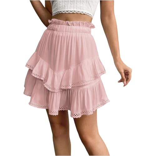 Jupes short pour femme taille haute longueur genou motif papillons XL