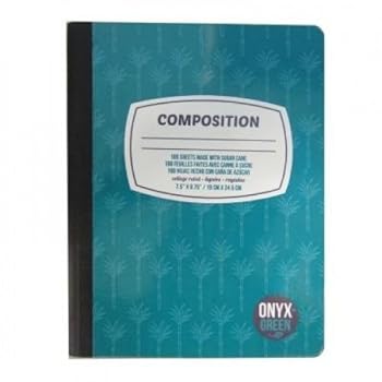 Hardcover Composition Book, 100 Sheets Sugar Cane Paper, Green Book