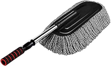 MV Car Duster, Multipurpose Car Wash Brush Exterior and Interior Microfiber Duster with Extendable Handle for Cleaning - Grey
