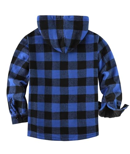 Image of SCODI Men's Flannel Jacket Sherpa Lined Plaid Fleece Hoodies Zip Up Coat