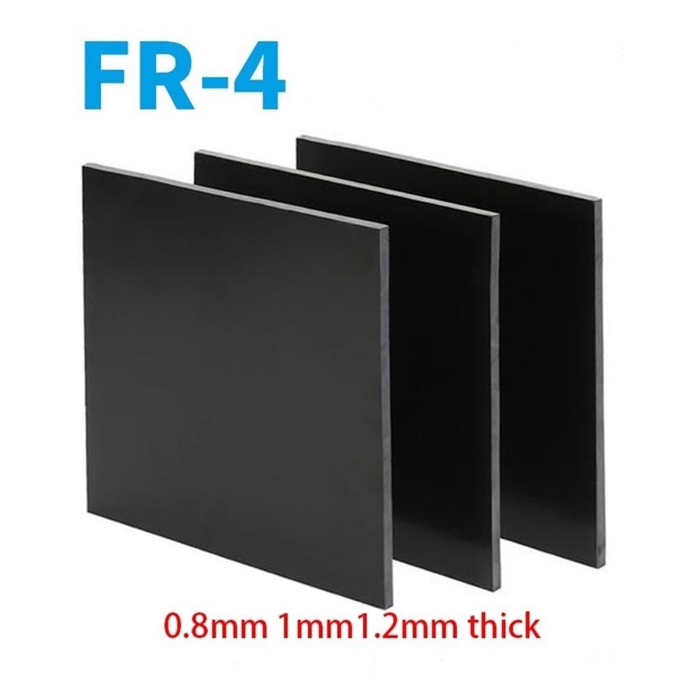 Lámina de fibra de vidrio negra de 0,8 a 1,2 mm de grosor, lámina de fibra de vidrio FR4, tablero delgado for aislamiento térmico, 1 pieza(200X250MMX0.8MM)