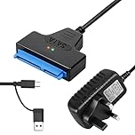 USB 3.0 to Sata Cable Hard Drive Adapter with 12V/2A Power Supply Sata to USB C Adapter External Hard Drive Reader Cable 3.5" Hdd & 2.5" Hdd/SSD High-Speed Transfer Lead for Windows Macos Linux UASP