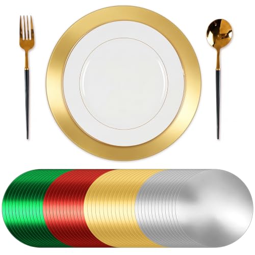 Tioncy 50 Pcs Multicolour Round Paper Disposable Placemats