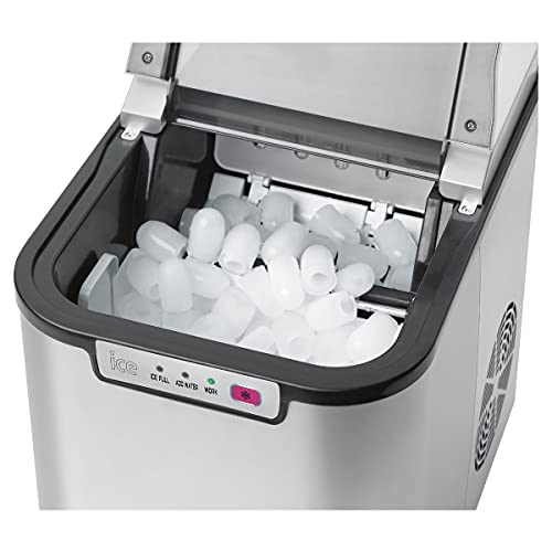 Clatronic EWB 3526 ijsblokjesmaker voor ca. 10-15 kg ijsblokjes in 24 uur, LED-display, 3 controlelampjes, roestvrij staal - Image 4