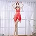 B/H Prospettiva Biancheria Intima Nightwear,Abito Trasparente con Scollo a V Profondo da Bambola, Biancheria Intima da Donna Erotica in Pizzo Seduzione-Red_150-195lbs,Halter Pigiama Vestaglia Lace