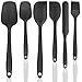 Espátula de silicona, juego de 6 espátulas de silicona de COONLINE con diseño de una pieza, resistente al calor de silicona para cocinar, hornear y mezclar antiadherentes (negro)