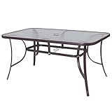 Mesa de jardín de acero marrón para terraza y exterior