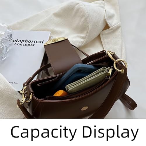 Image of Vegan Leather Shoulder Bag for Women Hobo Crossbody Purse | Structured Vegan Leather, Adjustable Strap, Hobo Style, Shoulder & Crossbody Wear, Magnetic Flap