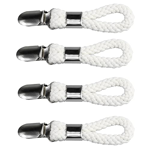 Gwyan 4 Pcs Tea Towel Clips Cotton Rope Clip Hanging Towel Hook Holder With Cotton Loop For Kitchen Bathroom #TOP9