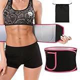 SPOKKI Bauchweggürtel Herren Damen,Bauch Weg Waist Trainer, Hula Hoop Gürtel, Fitness Gürtel Verstellbarer, Schwitzgürtel, Bauchgürtel Neopren Nano Silber mit Aufbewahrungstasche
