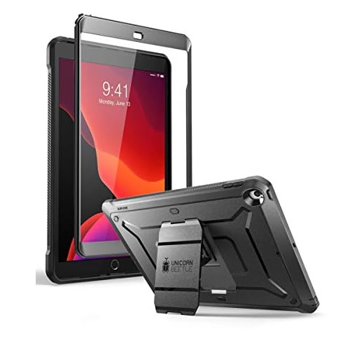 SUPCASE Designed for iPad 10.2 2019 Case, [Unicorn Beetle Pro Series] with Built-in Screen Protector and Dual Layer Full Body Rugged Protective Case for iPad 7th Generation (Black)