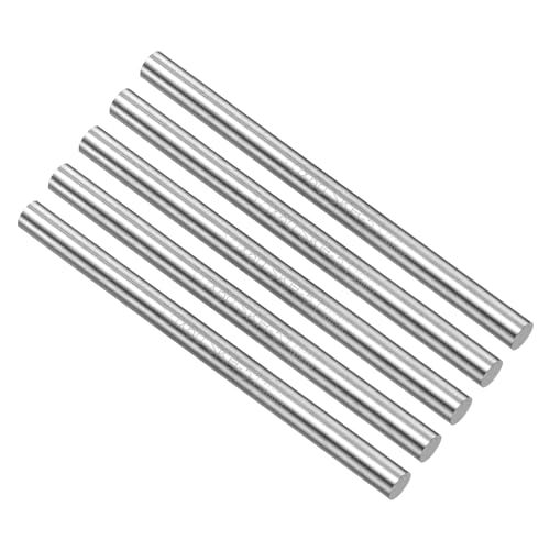 CoCud Runder Stahlstab, Durchmesser 5 mm, Länge 80 mm, Hochgeschwindigkeitsstahlstange für Bastelwerkzeuge - (Anwendungen: für Bohrmaschinen, Drehmaschinen, Langweilmaschinen), 5 Stück
