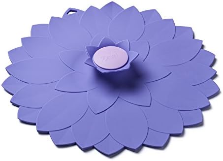 Zeal Reusable Eco-Friendly Flower Design Cooking and Storage Airtight Seal Lid, Silicone, Purple, 30 x 30 x 3 cm