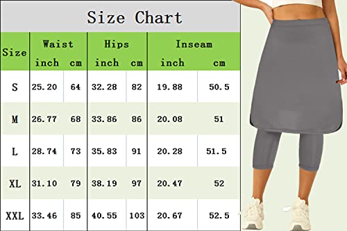 Aurgelmir Womens Knee Length Tennis Skirts With Built In Capri Leggings Workout Active Golf Skorts #TOP3