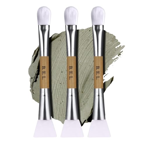Bare Essentials Living - Clay Face Mask Brush (1 Pack, White) Dual Soft Silicone Face Mask Applicator Brush Tool, Great Facial Essentials, Moisturizer Applicator & Skincare Brush for Facials
