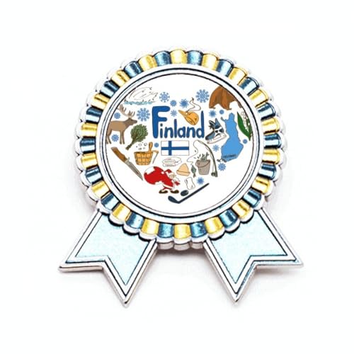 Broche drapeau national Finlande cœur métal taille M : fini les pins perdus
