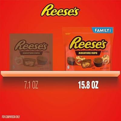 REESE'S Miniatures Milk Chocolate Peanut Butter Cups, Candy Family Pack, 15.8 oz