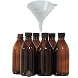 apothekerflaschen antik Lieferumfang: 6 Enghals-Gläser à 200 ml in Apothekerqualität, mit schwarzem Schraubverschluss. inkl. einem Trichter Ø 7 cm