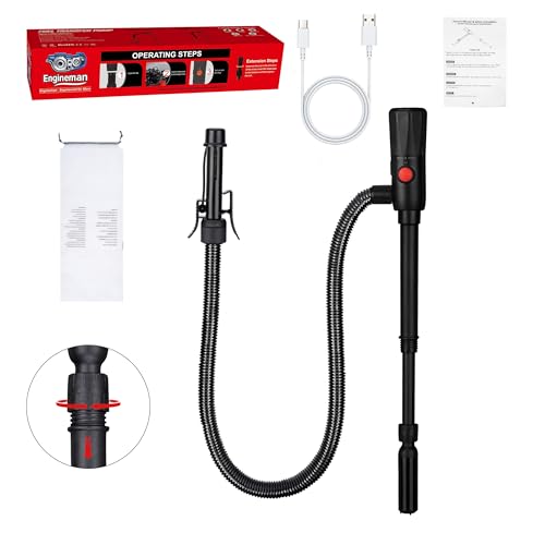 ENGINEMAN 2.8GPM Battery Powered Portable Fuel Transfer Pump Auto stop Gas Pump For Gas Can with USB Charging Fuel Transfer Pump for Gasoline, Fuel, Gas, Diesel, Water