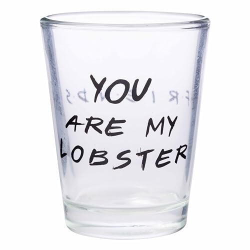 Image of Silver Buffalo Friends Iconic Quotes inchYou're My Lobster, inch inchHow You Doin' inch inchPivot, inch and inchWe Were On A Break! inch 4 Pack Mini Glasses, 1.5 Ounces