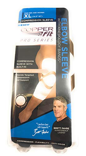 Copper Fit pro Series Elbow Compression Sleeve XL White