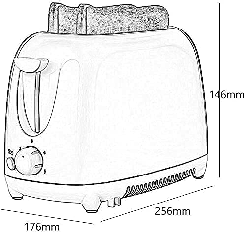 Toaster Frühstücksbrotmaschine Kompakte Brot-Toaster bräunende Einstellungen Wide Slots Edelstahlgehäuse – Bild 3