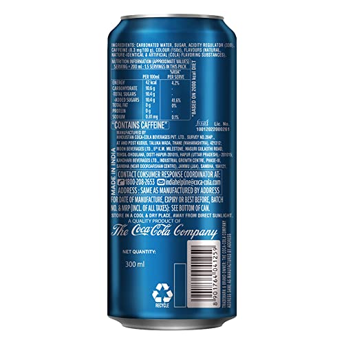 Image of Thums Up Soft Drink Can, 300 ml