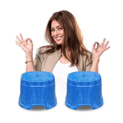 Image of MAHARAJA Neo Plastic Sitting Stool for Indoor Or Outdoor | Kitchen & Living Room (Blue, Pack of 2 (10 inch))