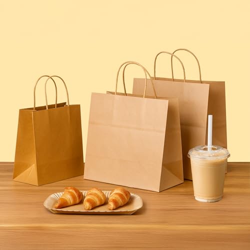 Bolsas de papel kraft grandes 28x15x28 cm reutilizables para comercios 6