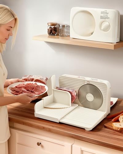 Image of VEVOR Meat Slicer, 6.7 inch Foldable Electric Cutter with Dual Security Lock