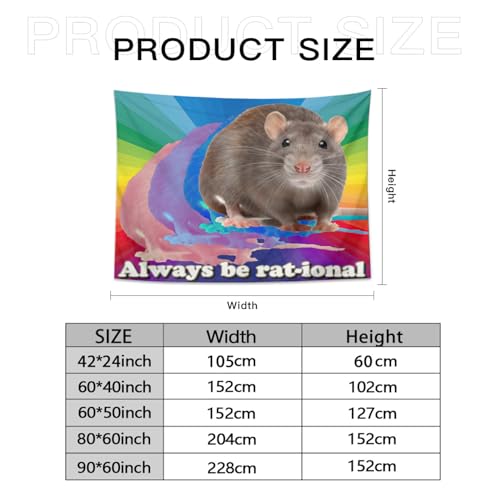 Happbirth SZY_4IUUAW-2PPBIQ-DSNBKK_TA Funny Mouse Tapestry Meme Poster Always Be Rational thumb #7