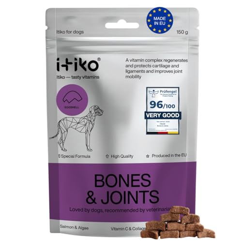 ITIKO Bone & Joint Supplements for Dogs | Dog Joint Supplements with Green-Lipped Mussel - MSM, Glucosamine, Chondroitin & Omega 3 | Joints Care for Dogs of All Breeds