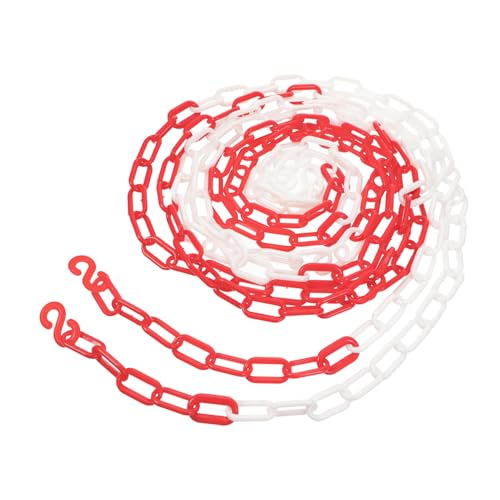 SMASOLO Chaîne de Sécurité Plastique Mètres Rouge et Blanc Barrière de Délimitation pour de Foule et Signalisation Routière Chaîne Davertissement pour Parkings et Chantiers