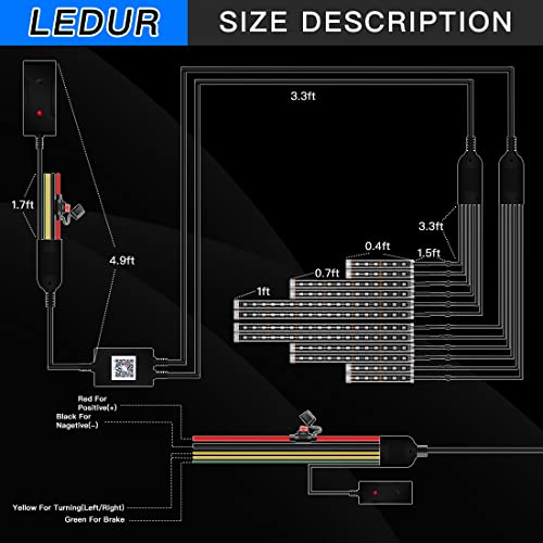 Motorcycle Rgb Led Light Kit 12Pcs Motorcycle Lights Underglow Strips Waterproof Multi-Color Atmosphere Lights Lamp With 4Key Rf Wireless Remote For Motorcycles Trikes Golf Cart Atv Utv Honda Kawasaki #TOP4